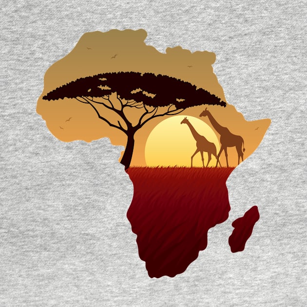 Africa Map Landscape by Malchev